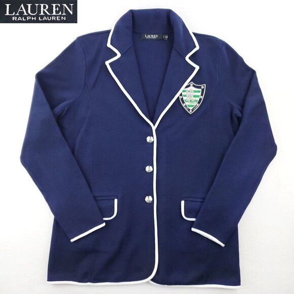 Lauren Ralph Lauren Black Label Blazer Bullion Crest Jacket Women's Large - Picture 1 of 16